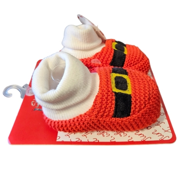Baby Santa shoe booties 0-3 months - Picture 2 of 3